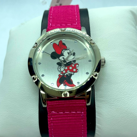 Disney Accessories - Disney Minnie Mouse Watch Pink Nylon Band NWT